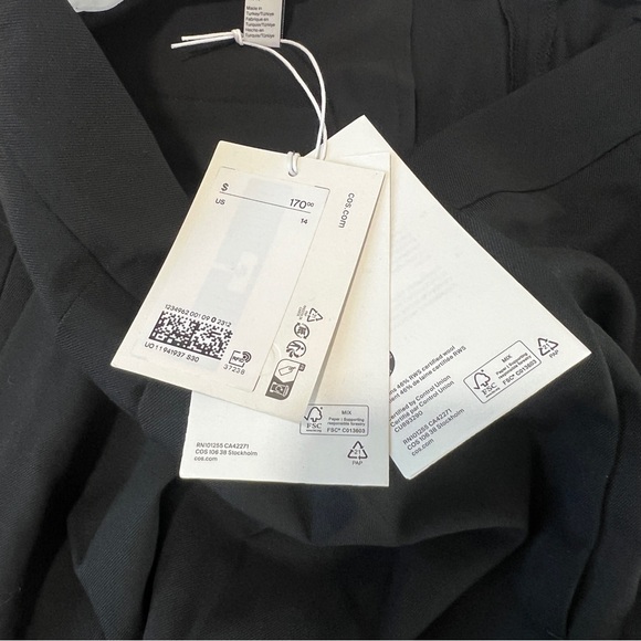 NWT COS Black Wool Barrel Ankle Pants - Picture 12 of 16